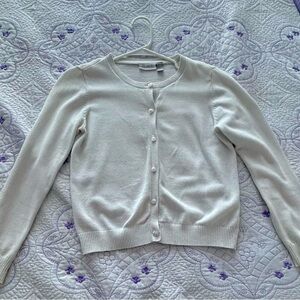 Cropped White Cardigan